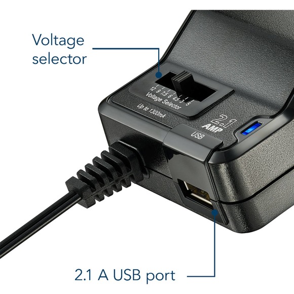 Insignia™ - 15.6 W 4.9 ft Universal AC Adapter - Black - Picture 4 of 8